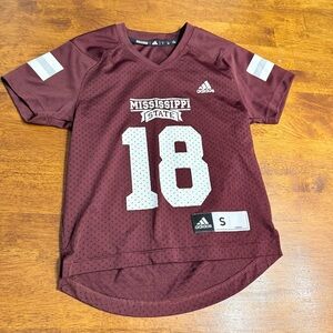 Adidas Kids Mississippi State maroon Jersey 18 size small 9-10